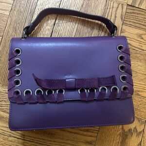 Purple Borse in Pelle Italian Leather Crossbody Purse